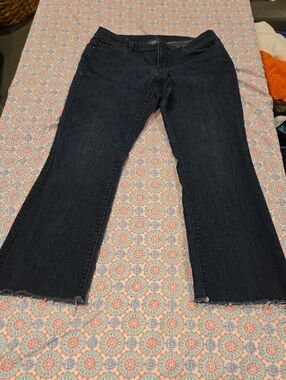 Ann Taylor Dark Indigo Wide Leg Jeans